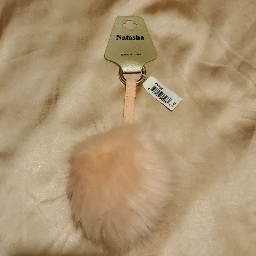 Light Pink Puff Keychain Fob